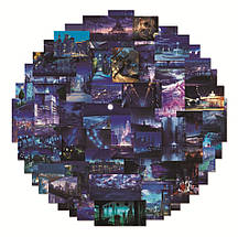 Набір вінілових наклейок стикерів Нічні Пейзажі Стикербомбінг на авто ноутбук стіну 60 шт., фото 3