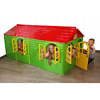 Великий будиночок для дітей зі шторками зелено - червоний 02550/23 DOLONI