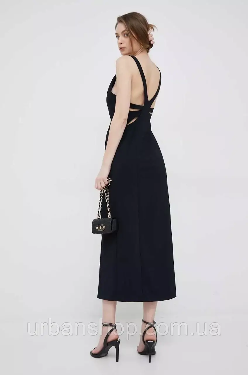 Сукня Emporio Armani колір чорний midi пряма, 34, 36, 38, 40