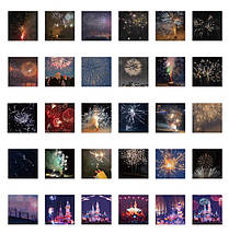 Набір вінілових наклейок стикерів Салюти Феєрверки Стикербомбінг на авто ноутбук стіну 60 шт., фото 3