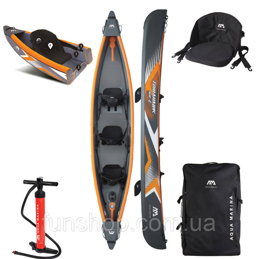Купить Надувной каяк AquaMarina TOMAHAWK трехместный высокого давления ...