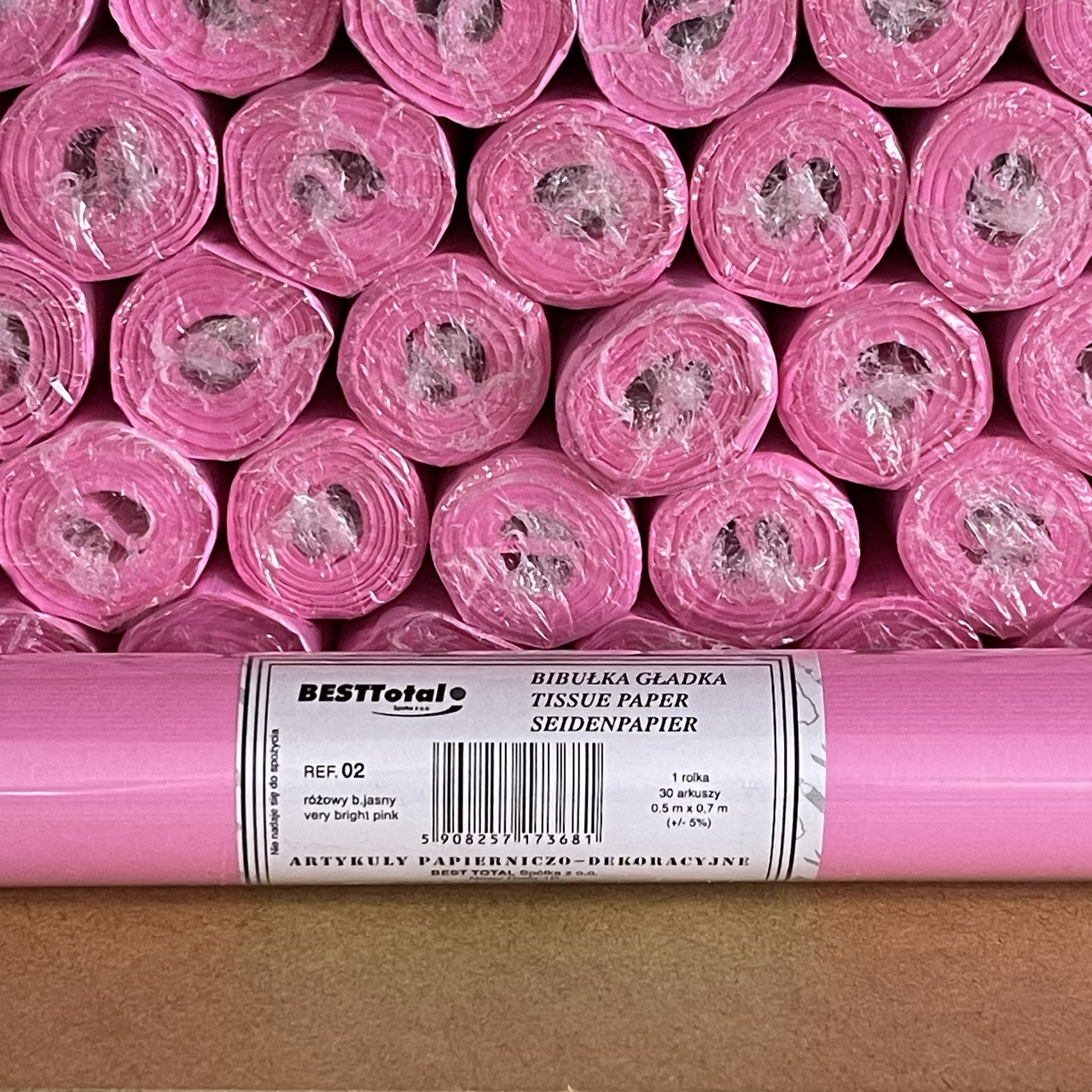 Папір тішью «Cвітло-рожевий (02)» 50x70 см, 30 аркушів