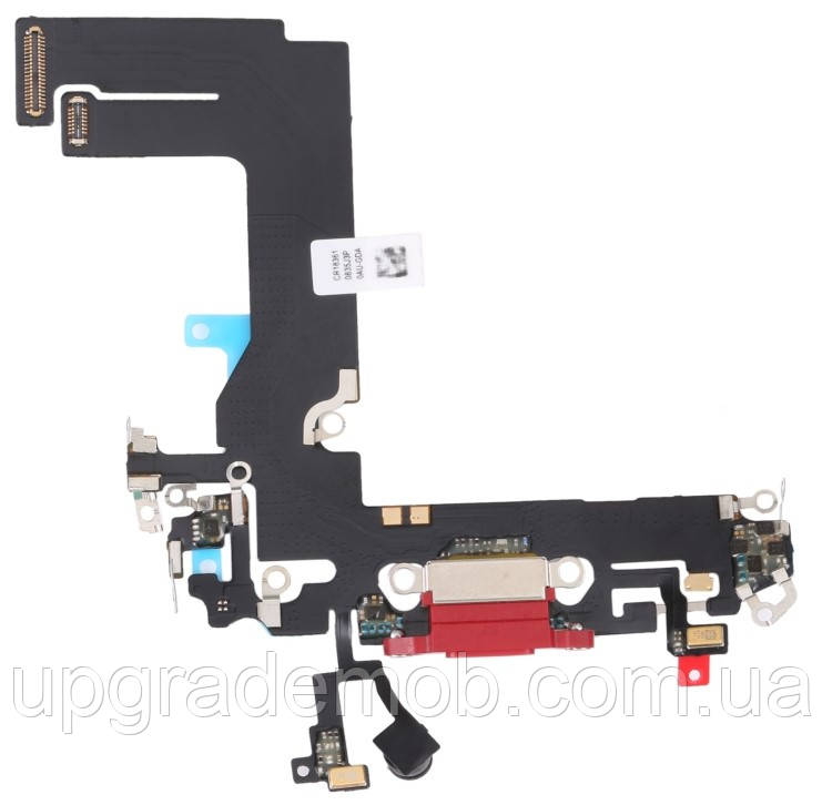 Шлейф iPhone 13 mini з роз'ємом заряджання з мікрофонами червоний, фото 1