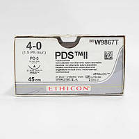 ПДС-ІІ (PDS-II) 4-0 ріжуча Прайм (Prime) 16 мм, 3/8кола, незабарвлений 45см, 1шт.