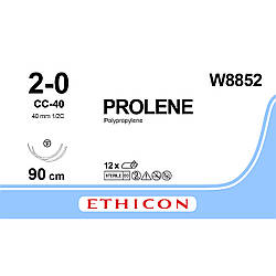 Пролен (Prolene) 2-0 колюча 2х40mm, СС, 1/2кола, блакитний 90см, 1шт.