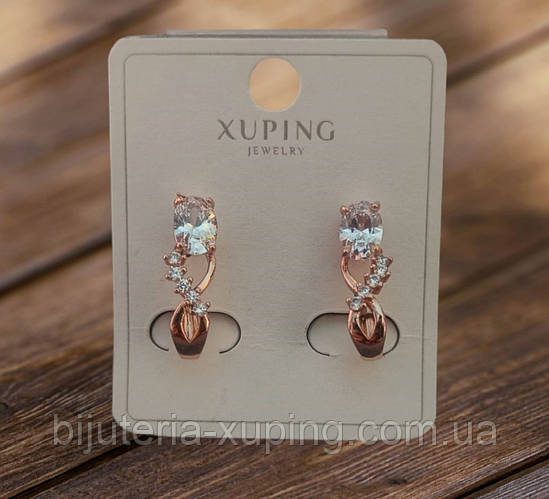 Купить Серьги из медицинского золота диаметр 18*6 мм, Сережки Xuping ...