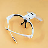 Окуляри лупа на гумці з підсвіткою і зі змінними лінзами, бінокулярні 9892BP, фото 7