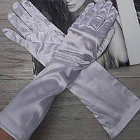 Длинные перчатки атласные Белый (0048)