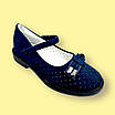 Дитячі туфлі для дівчинки, синього кольору, замшеві, класичні, для школи р. 26-31, фото 2
