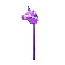 Музична Конячка на палиці "Єдиноріг" Bambi FH413 76 см (Фіолетовий), Land of Toys