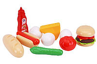 Игрушечный набор Продукты ТехноК 8751, игровой набор, гамбургер, хот дог, игрушка для детей, кухня, фастфуд