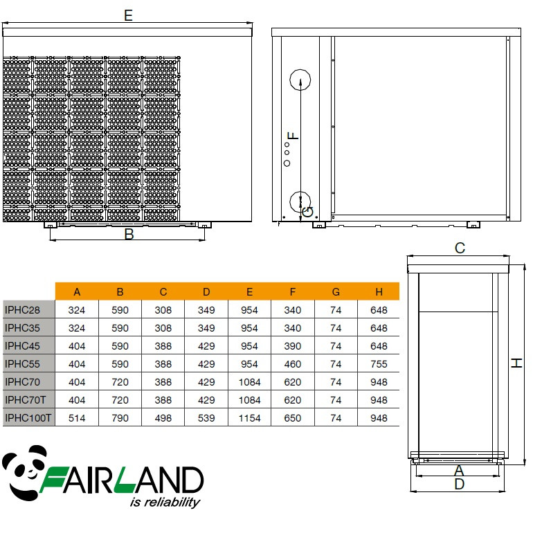 Fairland Тепловий інверторний насос Fairland IPHCR70T (27.8 кВт, WiFi) - фото 3 - id-p1837207293