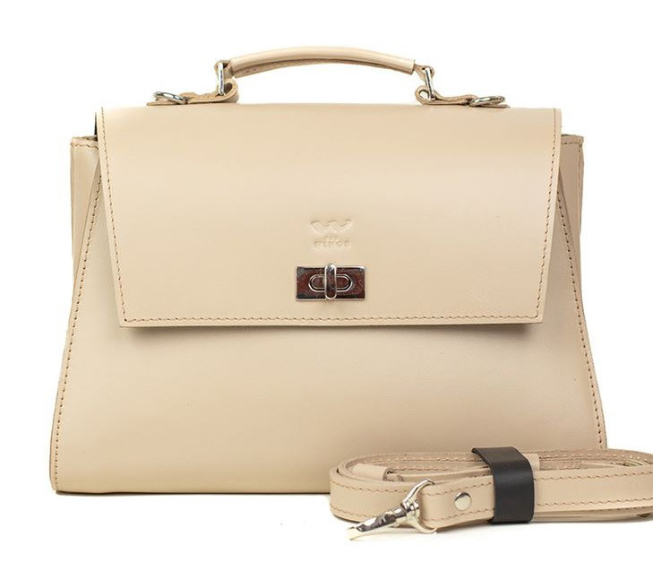 Класична жіноча сумка з ручкою та ремінцем "Classic" з натуральної шкіри, фото 1