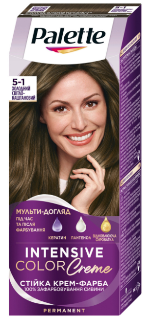 Стійка крем-фарба для волосся Palette, 5-1 Холодний світло-каштановий