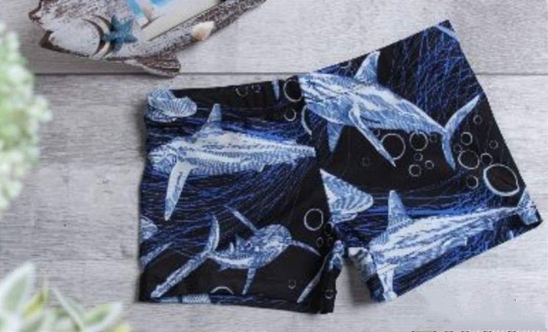 Дитячі плавки-шорти для хлопчика для плавання Акула Х-205k Чорний із синім
