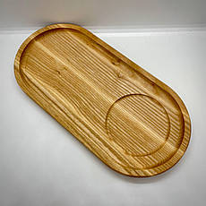 Сервірувальна дошка дерев'яна тарілка для подачі стейка шашлику м'ясних страв та нарізки 29х14 см "Авал"