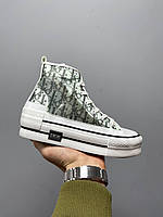 Женские кроссовки Converse Chuck Taylor All Star x Christian Dior Green конверс диор кеды высокие 37