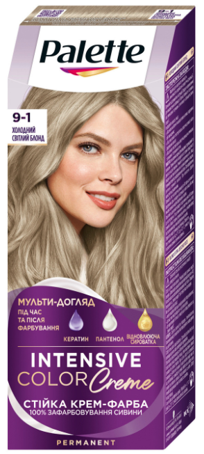 Стійка крем-фарба для волосся Palette, 9-1 Холодний світлий блонд