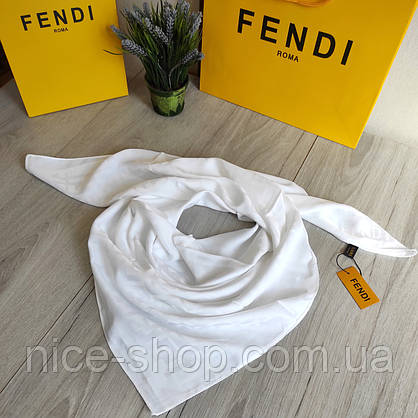 Хустка Fendi шовк біла, фото 3