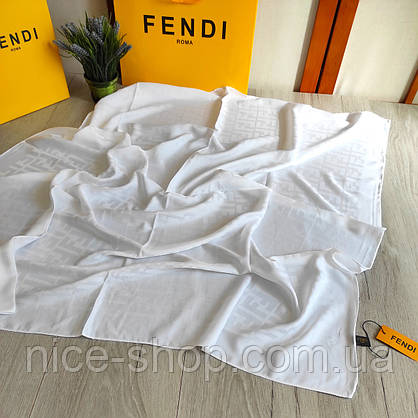 Хустка Fendi шовк біла, фото 4