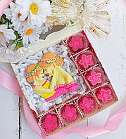 Шоколадные конфеты ручной работы с французской начинкой манго клубника Подарок на День Матери