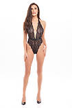 Боді з глибоким декольте та відкритою спиною чорного кольору Rene Rofe Lingerie Daring Darling Lace Teddy Black розміри S M Кайф, фото 2