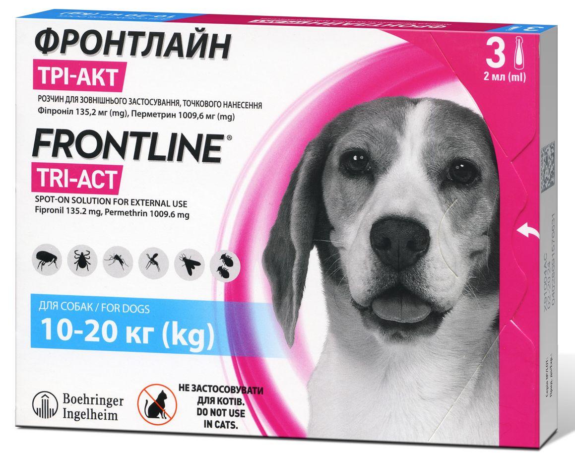 Купить Фронтлайн Три-Акт для собак 10 - 20 кг Frontline Tri-Аct капли ...