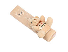 Універсальна автомобільна накладка на ремінь безпеки "Ведмедик", Бежевий