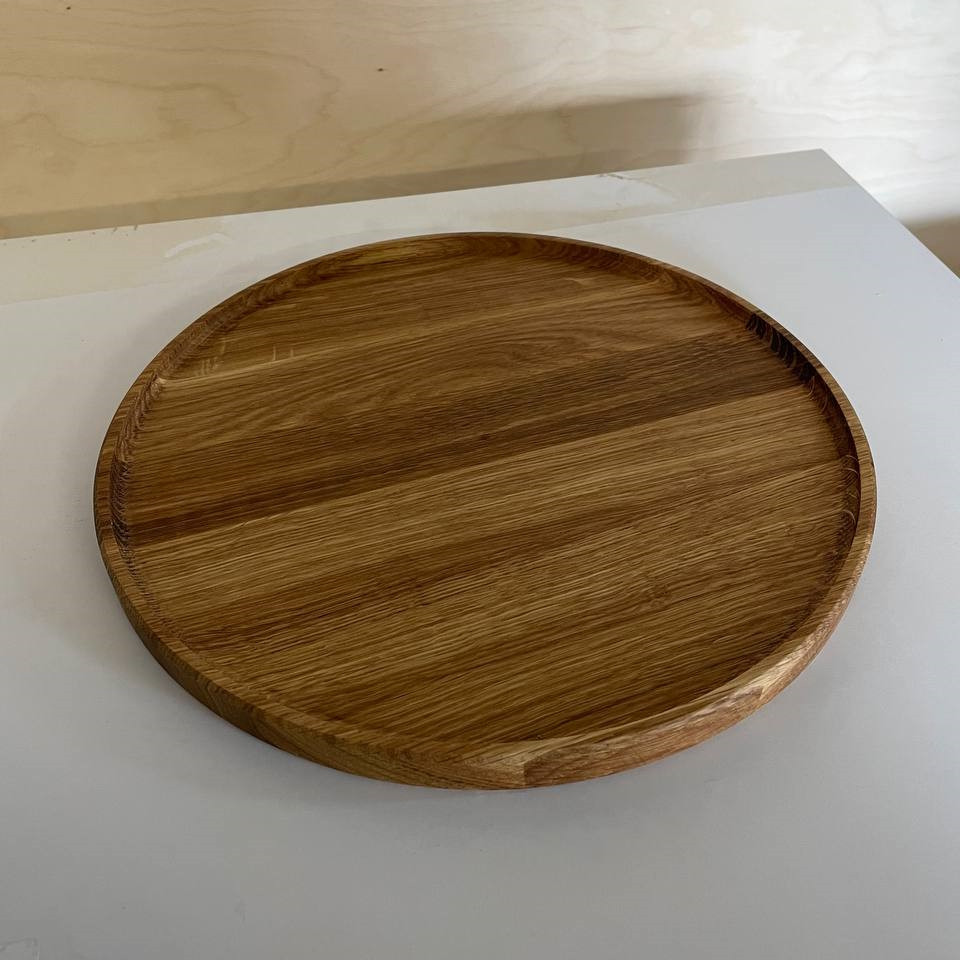 Сервірувальна дошка дерев'яна тарілка для подачі стейка шашлику м'ясних страв та нарізки 29х29 см "Араунд"