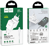 МЗП Hoco N2 Vigour (1 USB) + Кабель Lightning (white) 38424