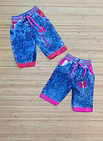 Капрі дитячі джинсові з візерунком для дівчинки 2-6 років, принт уточнюйте під час замовлення