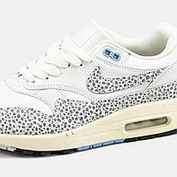 Красиві кроссівки жіночі Nike Air Max 1 Safari. Світлі  кроссівки з принтом Найк Аір Макс 1 для дівчат., фото 10