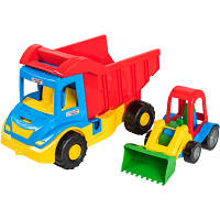Спецтехника Tigres "Multi truck" грузовик с трактором желтый (39219)