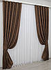 Комплект штор (2шт. 1,5х2,7м.) льон мармур, колекція "Pavliani". Колір коричневий. Код 1173ш 33-0009, фото 3