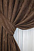 Комплект штор (2шт. 1,5х2,7м.) льон мармур, колекція "Pavliani". Колір коричневий. Код 1173ш 33-0009, фото 5