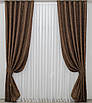 Комплект штор (2шт. 1,5х2,7м.) льон мармур, колекція "Pavliani". Колір коричневий. Код 1173ш 33-0009, фото 2