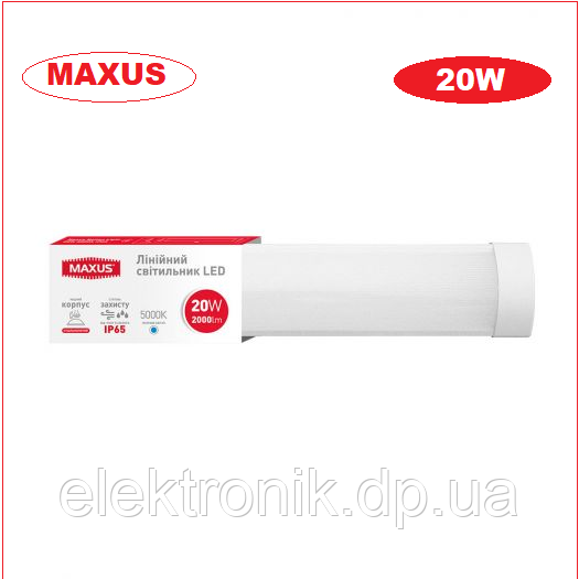 Світлодіодний світильник Maxus Batten Light 20W 5000K IP65, фото 1