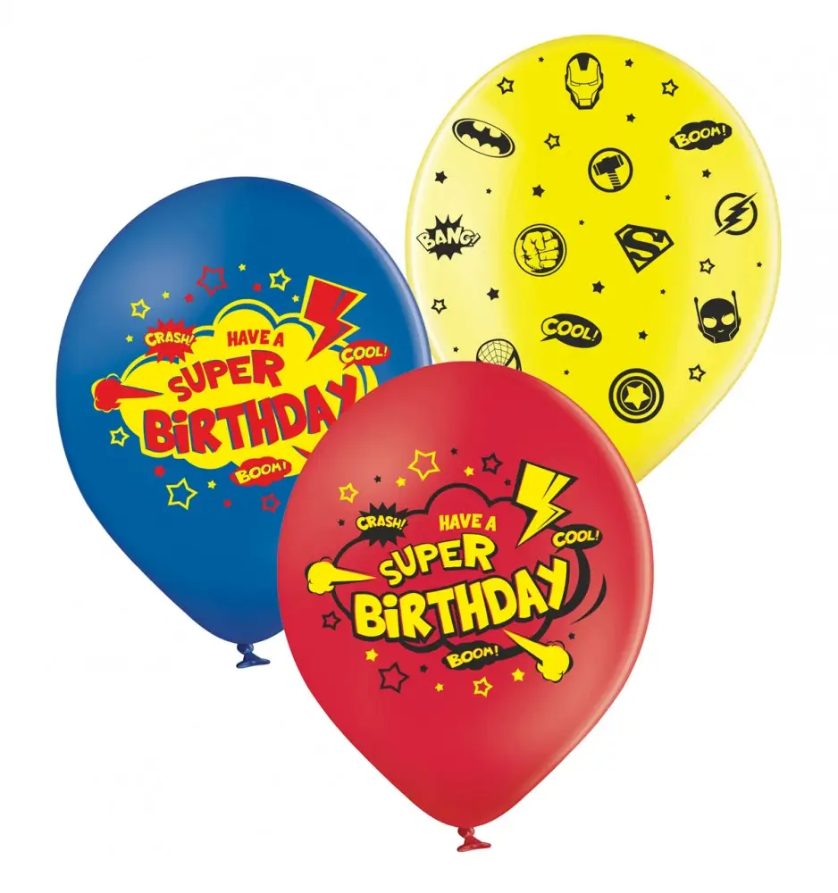Латексні повітряні кулі Belbal Super Birthday, 12" 30 см, 5 шт