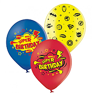 Латексные воздушные шары Belbal Super Birthday, 12" 30 см, 5 шт