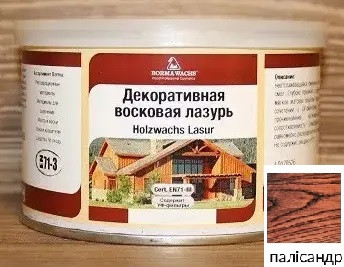 Воскова морилка для дерева палісандр, банка 1л (розлив)