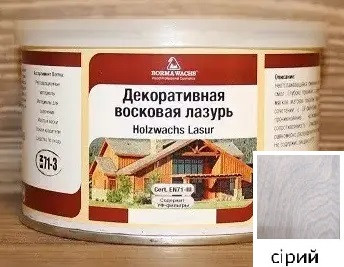 Воскова морилка для дерева сіра, банка 1л (розлив)