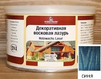 Воскова морилка для дерева синя, банка 1л (розлив)