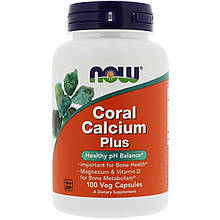 NOW Foods Coral Calcium Plus 100 рослинних капсул