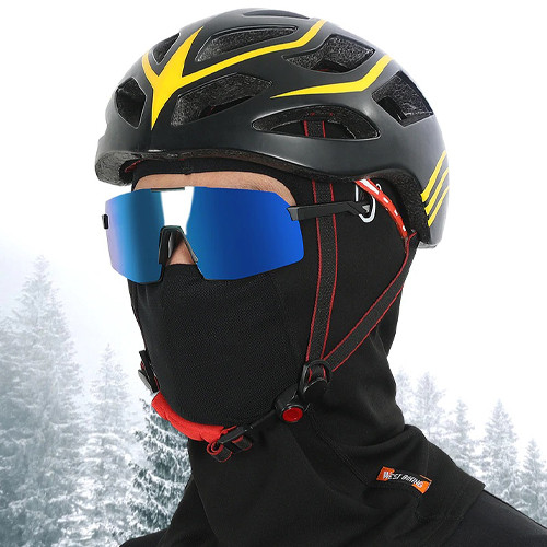 Балаклава флісова зимова West Biking, підшоломник еластичний 26x41см, чорна