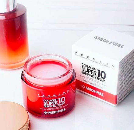 Омолоджувальний нічний крем для обличчя з колагеном Medi-Peel Collagen Super10 Sleeping Cream 70ml, фото 3