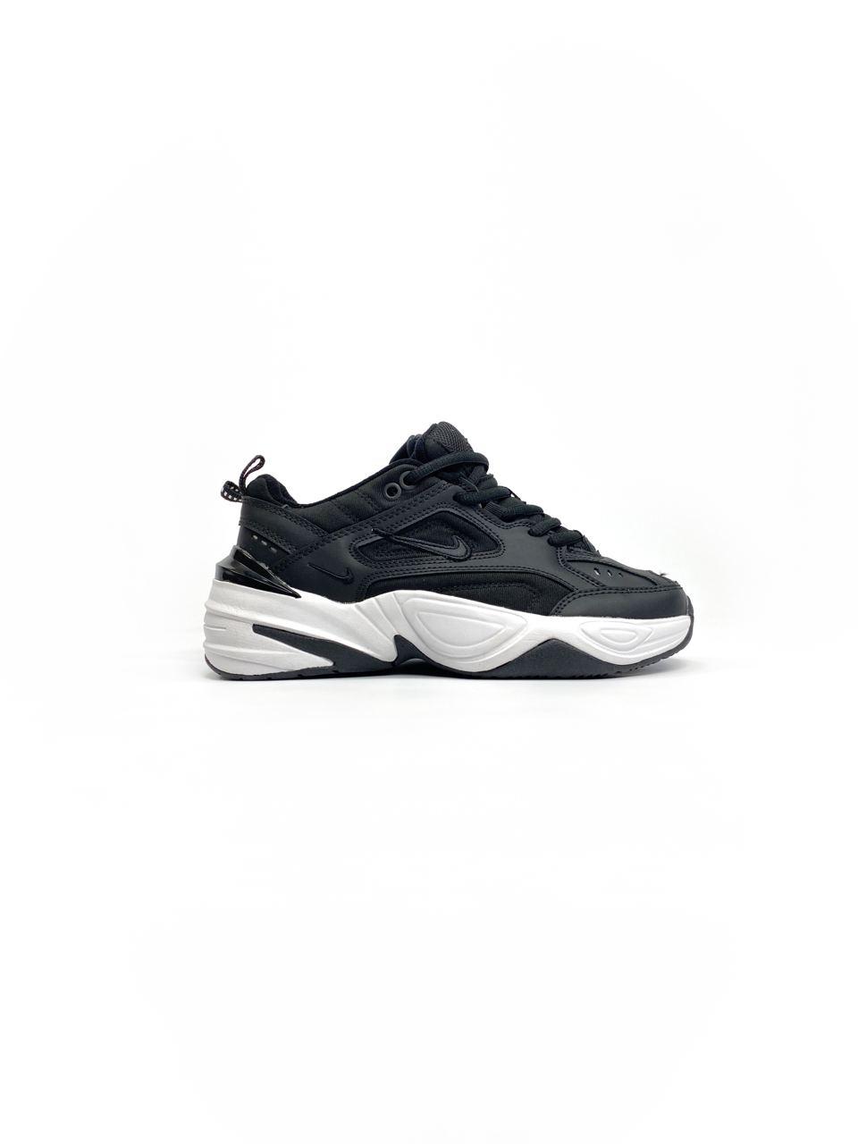 Чорні з білим кроссівки жіночі Nike M2K Tekno. Модні жіночі кросси Найк М2К Текно весна осінь.