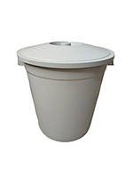 Бак для мусора пластиковый с крышкой 4010 Мусорный бак контейнер уличный для дачи D 40 cm H 42 cm 35 литров