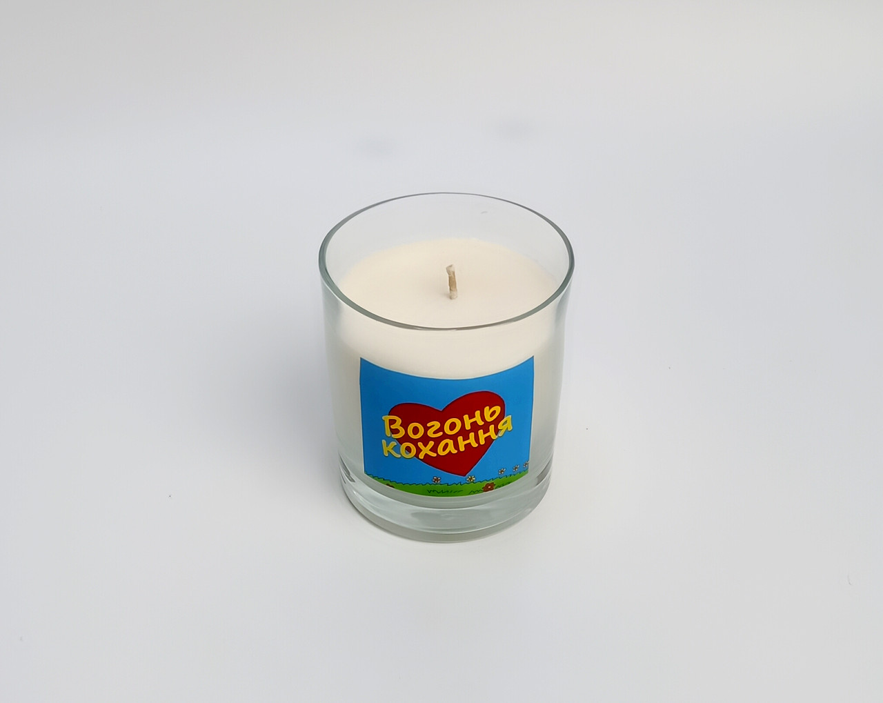 Свічка "Вогонь кохання" з соєвого воску, крафтова, подарунок універсальний, свічка арома для затишку