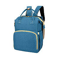 Сумка-рюкзак для мам Lesko 2 в 1 складная кроватка для малыша портативная городская Синий