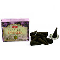 Аромапалочки Hem Precious Lavender Dhoop Драгоценная Лаванда конусы безосновные